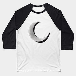 Crescent Moon Monochromatic Shadow Silhouette Anime Style Collection No. 315 Baseball T-Shirt